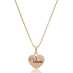 COLAR CORAÇÃO 1,5 CM COM NOME - BANHADO OURO 18K EX 0043