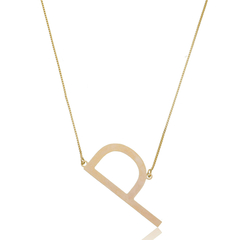 COLAR LETRA GIGANTE - BANHADO OURO 18K EX 0049