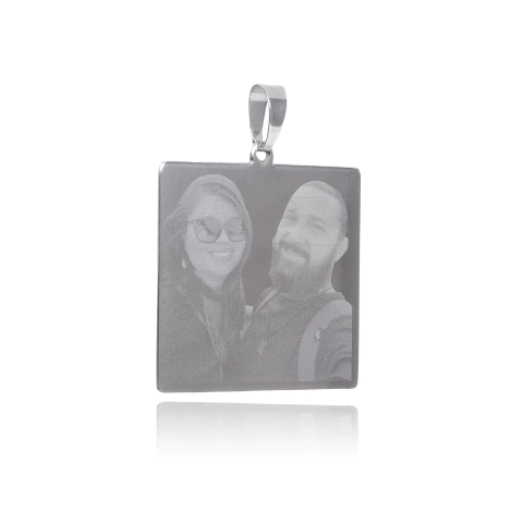 INOX COLAR QUADRADO FOTOGRAVAÇÃO - EXIN 0019