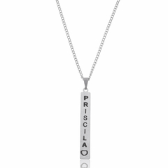 INOX COLAR PLACA VERTICAL COM NOME E CORAÇÃO - EXIN 0024