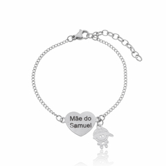 INOX PULSEIRA CORAÇÃO E BONECO - EXIN 0061