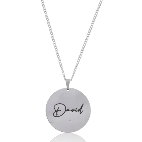 INOX COLAR REDONDO COM NOME - EXIN 0069
