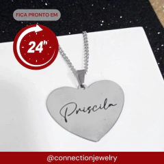 INOX COLAR CORAÇÃO COM NOME - EXIN 0070 - comprar online