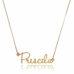 COLAR COM NOME SIMPLES PERSONALIZADO - BANHADO OURO 18K CL 01 - CONNECTION JEWELRY