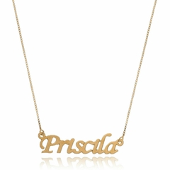 COLAR COM NOME SIMPLES PERSONALIZADO - BANHADO OURO 18K CL 01