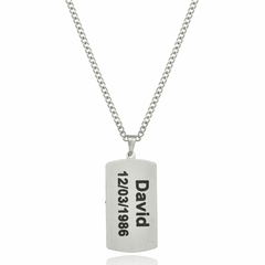 COLAR PLACA COM NOME E DATA PERSONALIZADOS - INOX IN 108 - comprar online