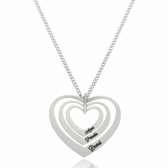COLAR CORAÇÃO 3 AROS COM NOMES PERSONALIZADOS - INOX IN 140 - comprar online