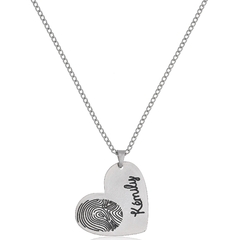 COLAR CORAÇÃO COM DIGITAL E NOME PERSONALIZADO - INOX IN 157 - comprar online