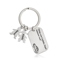 CHAVEIRO COM BONEQUINHOS E FRASE - INOX IN 173 - comprar online