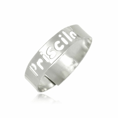 ANEL COM NOME GRAVADO VAZADO - INOX IN 24 - comprar online