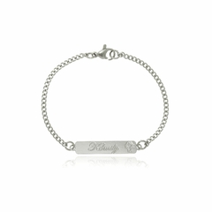PULSEIRA COM NOME PERSONALIZADO E FLOR - INOX IN 38 - comprar online