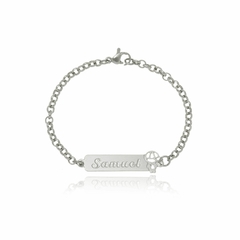 PULSEIRA COM NOME PERSONALIZADO E BONECO - INOX IN 41 - comprar online