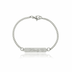 PULSEIRA COM NOME PERSONALIZADO E FLOR - INOX IN 42 - comprar online