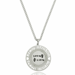 MANDALA REDONDA COM DADOS DOS FILHOS - INOX IN 67 - comprar online