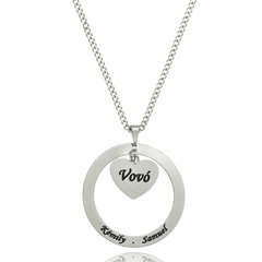 COLAR ARO COM NOMES PERSONALIZADOS E COM CORAÇÃO NO CENTRO - INOX IN 80 - comprar online