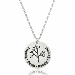 COLAR REDONDO COM NOMES PERSONALIZADOS E ARVORE DA VIDA - INOX IN 91 - comprar online