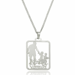 COLAR RETANGULO VAZADO COM FAMILIA E NOMES PERSONALIZADOS - INOX IN 93 - comprar online