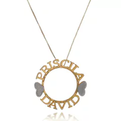 MANDALA COM NOME PERSONALIZADO - MD 01 BANHADO OURO 18K