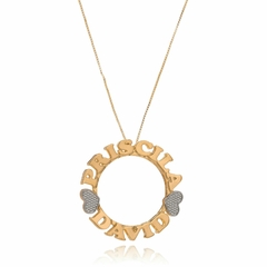 MANDALA COM NOME PERSONALIZADO LETRA MAIOR - MD 02 BANHADO OURO 18K