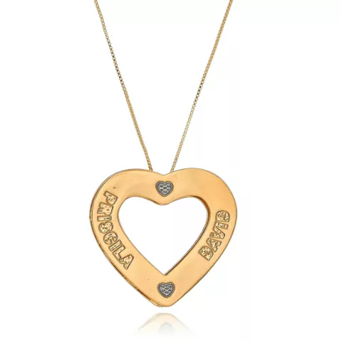 MANDALA CORAÇÃO COM NOMES PERSONALIZADOS - MD 07 BANHADO OURO 18K