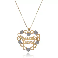 MANDALA CORAÇÃO COM NOMES PERSONALIZADOS - MD 09 BANHADO OURO 18K - comprar online