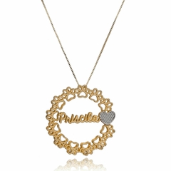 MANDALA PATINHA COM NOME PERSONALIZADO - MD 11 BANHADO OURO 18K