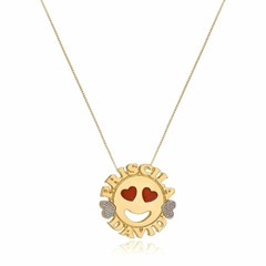 MANDALA COM NOMES PERSONALIZADOS E EMOTE PERSONALIZADO - MD 129 BANHADO OURO 18K