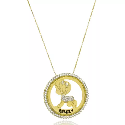MANDALA COM BEBÊ E NOME PERSONALIZADO - CL 855 BANHADO OURO 18K