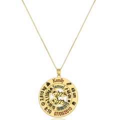 MANDALA COM DADOS DOS FILHOS - CL 853 BANHADO OURO 18K