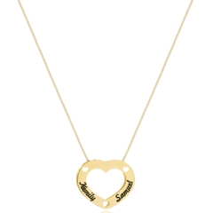 MANDALA CORAÇÃO COM NOMES PERSONALIZADOS - MD 154 BANHADO OURO 18K