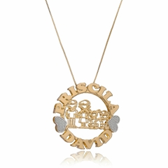MANDALA FAMILIA COM NOMES PERSONALIZADOS - MD 23 BANHADO OURO 18K