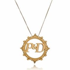 MANDALA COM INICIAIS - MD 31 BANHADO OURO 18K