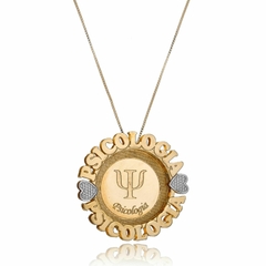 MANDALA COM SIMBOLO E NOME DA PROFISSÃO - MD 48 BANHADO OURO 18K