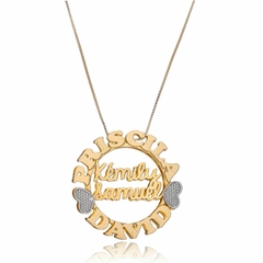 MANDALA COM NOMES PERSONALIZADOS E NOMES INTERNOS - MD 54 BANHADO OURO 18K