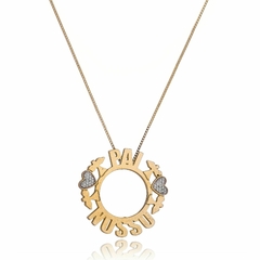 MANDALA PAI NOSSO COM CORAÇÃO PARA RÓDIO - MD 66 BANHADO OURO 18K