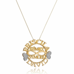MANDALA COM NOMES PERSONALIZADO E NOME DOS FILHOS NO CENTRO - MD 83 BANHADO OURO 18K