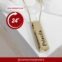 COLAR CAIXOTE COM NOMES - BANHADO OURO 18K EX 0017 - comprar online