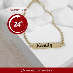 PULSEIRA INFANTIL PLACA COM COROA - BANHADO OURO 18K EX 0025 - comprar online