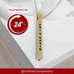 COLAR CAIXOTE FINO NOMES E DATAS - BANHADO OURO 18K EX 0036 - comprar online