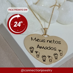 COLAR CORAÇÃO MEUS NETOS AMADOS - BANHADO OURO 18K EX 0041 - comprar online