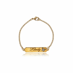 PULSEIRA INFANTIL COM NOME PERSONALIZADO E BORBOLETA - PL 06 BANHADO OURO 18K