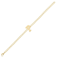 PULSEIRA EM CORRENTE COM INICIAL - PL 227 BANHADO OURO 18K