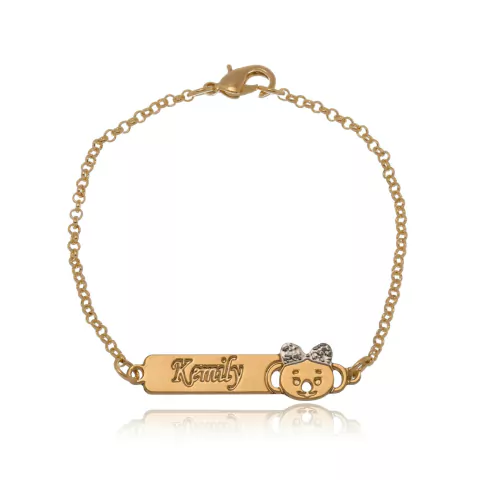 PULSEIRA INFANTIL COM NOME PERSONALIZADO E COALA - PL 26 BANHADO OURO 18K