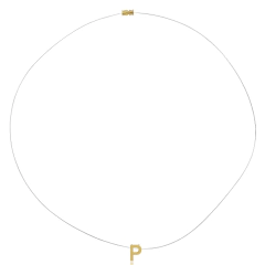 COLAR INICIAL NO FIO DE NYLON - BANHADO OURO 18K CL 565