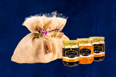 Embalagem de Juta Com Fios Dourados C/ 3 Unidades OLD