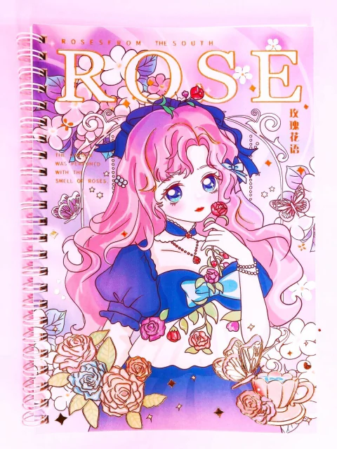 CADERNO KAWAII MENINA  MANGÁ  TAMANHO A5