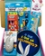 Conjunto de papelaria Looney Tunes com lápis de cor, tesoura, cola, régua, mouse sem fio e mouse pad em caixa de presente.