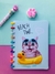 CADERNO INTELIGENTE DE DISCO GATINHO FOFO TAMANHO COLEGIAL - COM DISCOS DE CORAÇÃO 