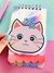 BLOCO DE ANOTAÇÃO DE GATINHO FURTA COR COM FOLHAS DECORADAS