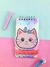 BLOCO DE ANOTAÇÃO DE GATINHO FURTA COR COM FOLHAS DECORADAS